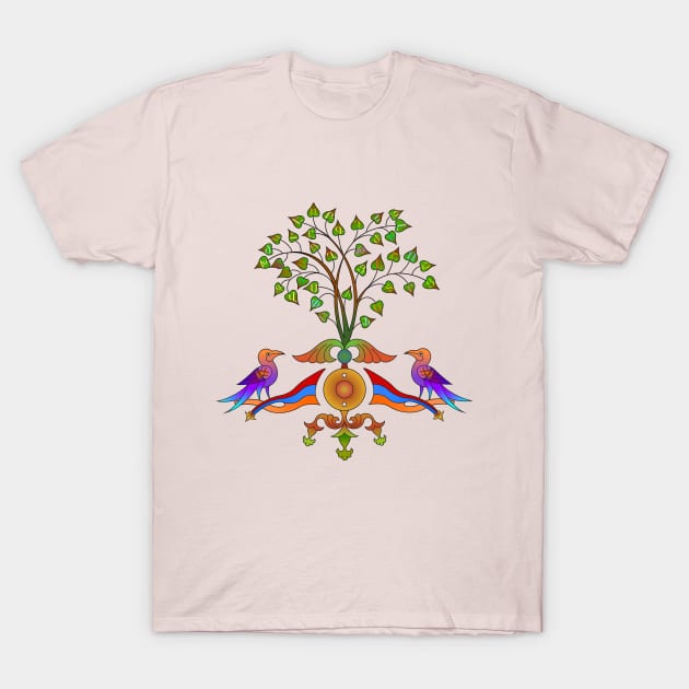 Armenian Ornamental Alphabet Tree T-Shirt by Peter Awax